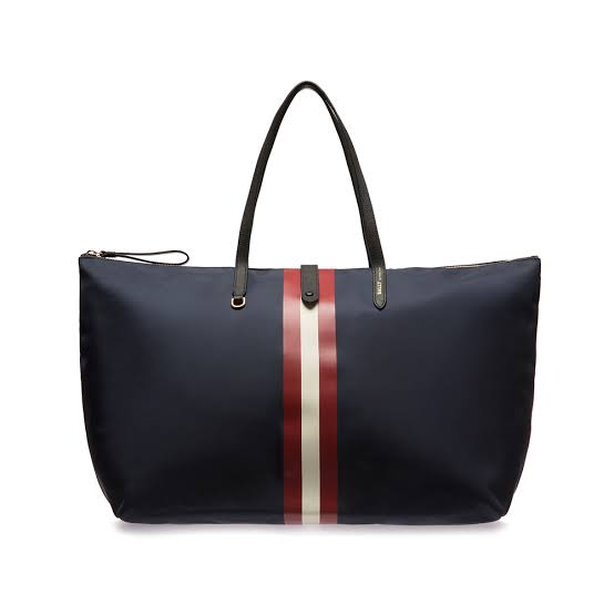 BALLY FOLDABLE NAVY TOTE BAG