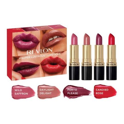 REVLON Superlustrous Lipstick (Set of 4) - Wild Saffron, Daylight Delight, Candied Rose