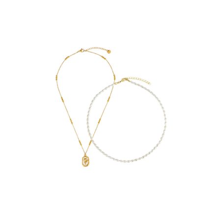 Marlay by House of Dietrich Pearl and Rose Necklace Set