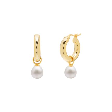Kyoto Kaya - Pearl Hoops with Detachable Pearl Charms