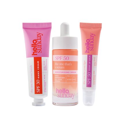 HELLO SUNDAY The Travel Essential One (SPF 50 Vitamin C Serum 30ml + SPF Hand Cream 30ml + SPF Lip Balm 15ml)