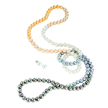 JOIA De Majorca 8mm 45" Multi Color Endless Necklace and Earring Set